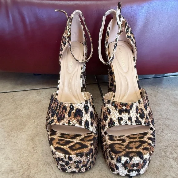 JUST ARRIVED; Azalea Wang Wilmore Leopard Rhinestone Platform SZ 10 Orig $190 - Picture 1 of 15